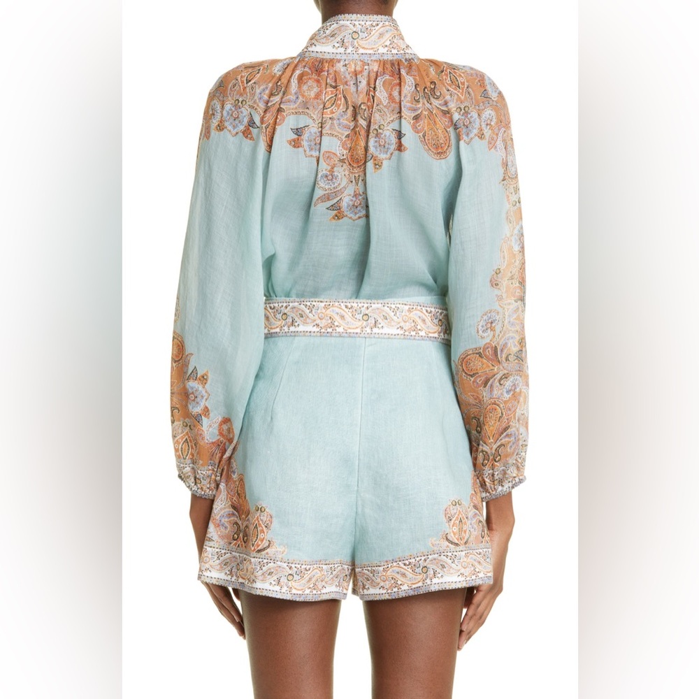 Zimmermann Devi Billow Ramie Blouse & Devi Tuck Short Set - Picture 6 of 17